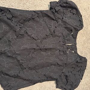 Elegant Black Lace Women's Top small